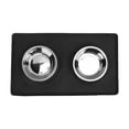 thumbnail image 1 of Cuenco de silicona antideslizante para mascotas, plegable, para agua y comida, doble para perros pequeños, medianos y gatos (negro), 1 of 14