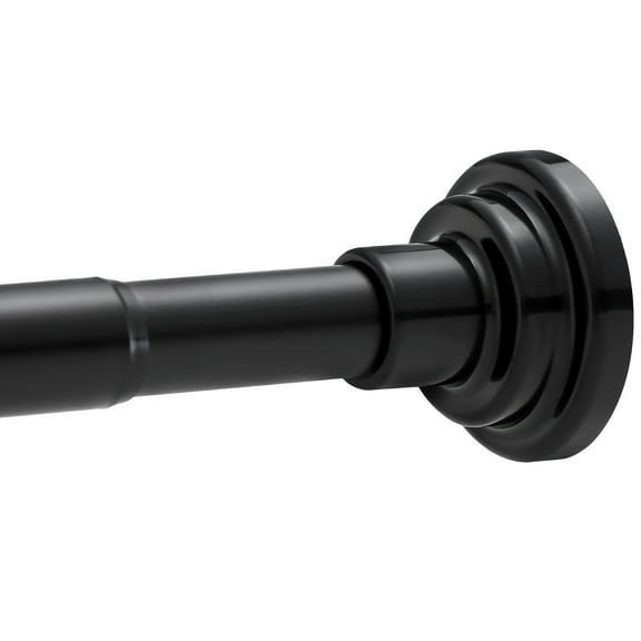 Widyana Swivel Shower Curtain Rod 44-74 inches Adjustable Matte Black Spring Tension Shower Rod