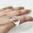 thumbnail image 3 of Oyster Copper Turquoise Mans Ring, Natural Turquoise Ring, December Birthstone, Silver Jewelry, 925 Silver Ring, Birthday Gift, Heavy Mens Ring, Ottoman Style Ring, Christmas, Plain Mens Signet Ring, 3 of 7
