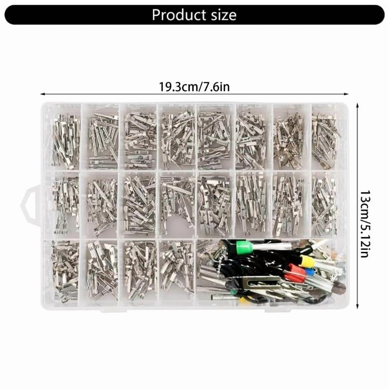 340pcs Automotive Electrical Wire Connectors Assorted set Male Female Crimp Pins Not Insulated Plugs with Box for Car