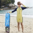thumbnail image 2 of Glisme Teen Boys Swimwear Long Sleeve Rash Guard Swimwear Piece Sun Swim Athletic Swimwear For Youth Teen Adorable Beach Wear Yellow 12-13 Years, 2 of 6