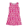 thumbnail image 3 of LTTVQM Girls Easter Dress Egg Rabbit Graphic Happy Sleeveless Sundress Comfy Round Neck Midi Dresses Holiday A-Line Dresses Hot Pink 5-6 Years, 3 of 5