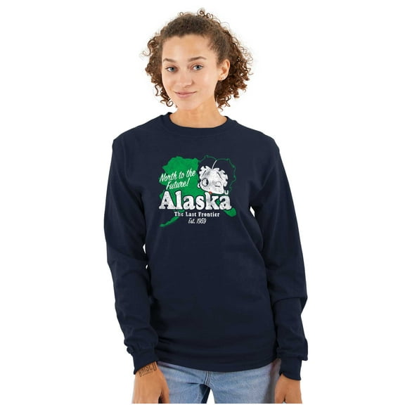 Retro Betty Boop Alaska State Outline Women's Long Sleeve T Shirt Brisco Brands L