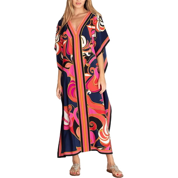 Xishao Traje de Baño Sexy Crochet Cubrir Bikini Kimono Verano Pareos para Mujer C-Flor Azul Marino C-Flor Azul Marino Xishao ropa