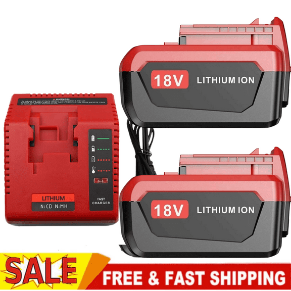 2Pack PCC685L Replace for Porter Cable 20V Lithium Battery 8.0Ah, for 20-Volt Power Tools PCC685LP PCC680L PCC681L PCC682L, Incliude 1Pack Porter-Cable 20V Battery Charger