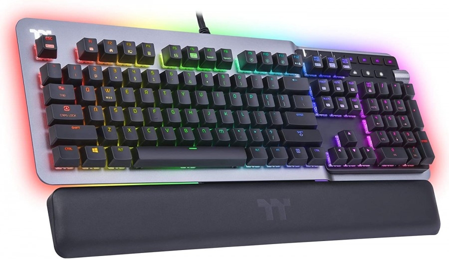 Thermaltake Argent K5 RGB Gaming Keyboard (Blue Switch), Aluminum and Strea 