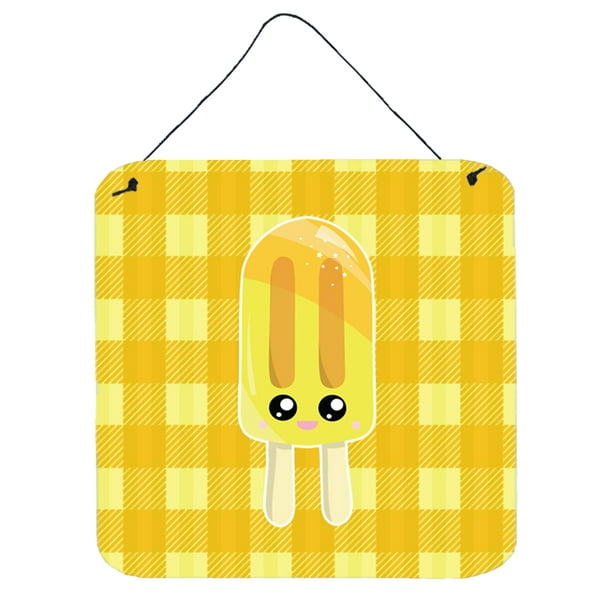 Ice Pop Popsicle Face Gingham Yellow Wall Or Door Hanging Prints Bb7069ds66 Walmart Com Walmart Com