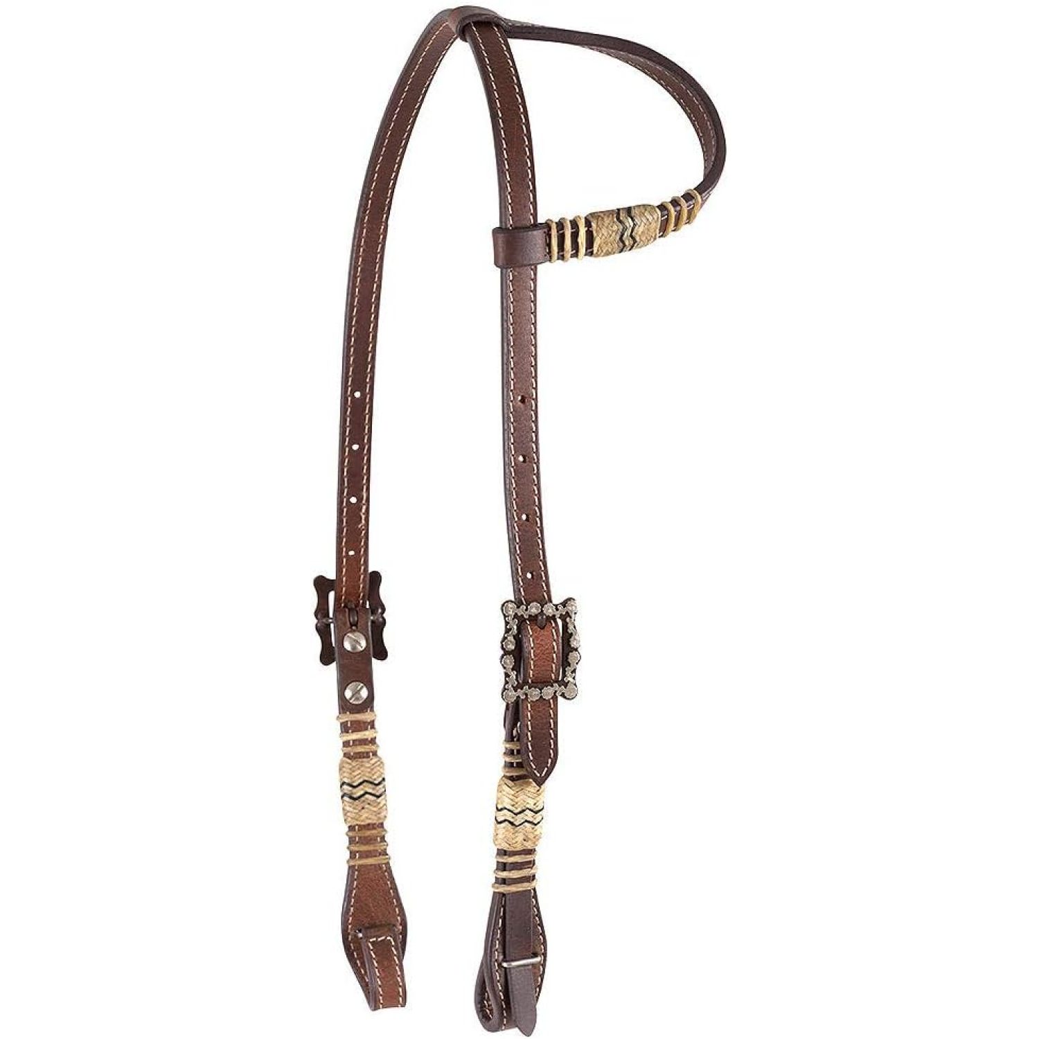 Slip Ear Headstall With Rawhide Trim