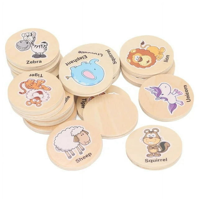 Wooden Match Game Wooden Match Memory Game Educational Early Learning Development Memory Toys for Kids Toddlers