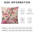 thumbnail image 6 of Acheng Pink Floral Throw Pillow Cover Floral Cherry Blossom Oil Paint Tree Sun Art Pink Decor Girls Printed Bright Square Zipper Bedroom Patio Dorm Outdoor Sofa Big Pillow case,Set of 2 White, 6 of 6