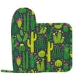 thumbnail image 2 of Sikiie Cactus 1 Oven Mitts and Pot Holders Set, Kitchen Oven Glove High Heat Resistant with Non-Slip Silicone Surface for Cooking, 2 of 7