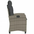 thumbnail image 3 of vidaXL Reclining Garden Chair with Cushions Grey Poly Rattan, 3 of 5