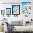 thumbnail image 4 of Santorini Greece Watercolour Painting Whitewashed Buildings Of Greek Island In Aegean Sea Art Print Framed Poster Wall Decor 12x16 inch, 4 of 5