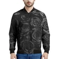 thumbnail image 3 of Chaquetas con gráficos de rosas de moda para hombres, sudaderas casuales de tendencia de manga larga con estampado floral 3D, ropa de calle holgada, chaqueta bomber genial, 3 of 4