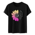 thumbnail image 4 of Busydd Womens Summer Tops Fashion Print Cotton T Shirts for Women Casual Round Neck Short Sleeve Graphic Tees Comfy Breathable Going Out Tops S, 4 of 5
