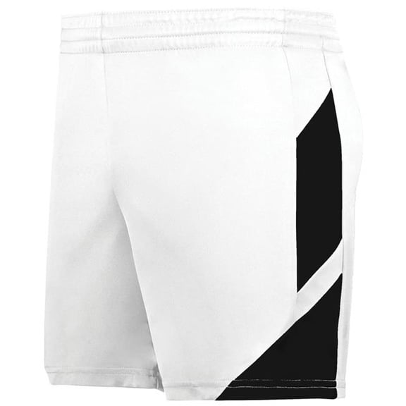 Augusta Sportswear 1738.226.S Ladies Step-Back Modern Fit Basketball Shorts, White & Black - Small
