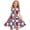 Multicolor1, variant on Girls 4th of July Dresses Independence Day's Print Fashion Cute Midi Dress Red and White Stars Flag Patriotic Graphic Flowy Crew Neck Short Sleeve Outfits, for 4-13 Years