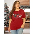 thumbnail image 3 of Plus-Size Christmas Shirts Women Merry Christmas Leopard Plaid Tree Print Shirt Holiday Tops Xmas Tee, 3 of 6