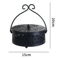 thumbnail image 6 of KMSS Iron Repellent Incense Coil Holder with Lid Handle Heavy Duty Metal Hollow Incense Burner Portable Desktop Ash Catcher Box Christmas Gift, 6 of 8
