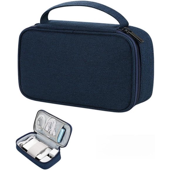 shiyou-SA-U Portable Electronics Organizer Travel Case - Cable, Charger, and Cords Carrying Pouch for Power Bank, Hard Drive, and Tech Accessories - Compact Travel Tech Bag. (Black, Medium)