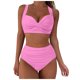 thumbnail image 1 of MKLEKYY Trajes De Baño Mujer Curvy Women High Waisted Bikini Sexy Push Up Two Piece Swimsuits Vintage Swimsuit Two Piece Retro Ruched High Waist Print Bikini Set 1961, 1 of 6