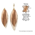 thumbnail image 5 of VANGANIA Aretes largos mujer de plumas doradas y cuero Elegant Gold regalo mujer, 5 of 5