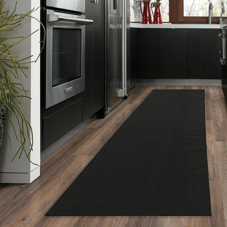 Ottomanson Ottohome Collection Solid Hallway Wedding Aisle & Kitchen Non Slip Rubber Backing Area or Runner (Best Rug For Kitchen Floor)