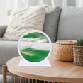 thumbnail image 5 of Uxcell Moving Sand Art Liquid Motion, 7" Round Glass 3D Display Frame for Relaxing Office Home Decor, Green(White Frame), 5 of 6