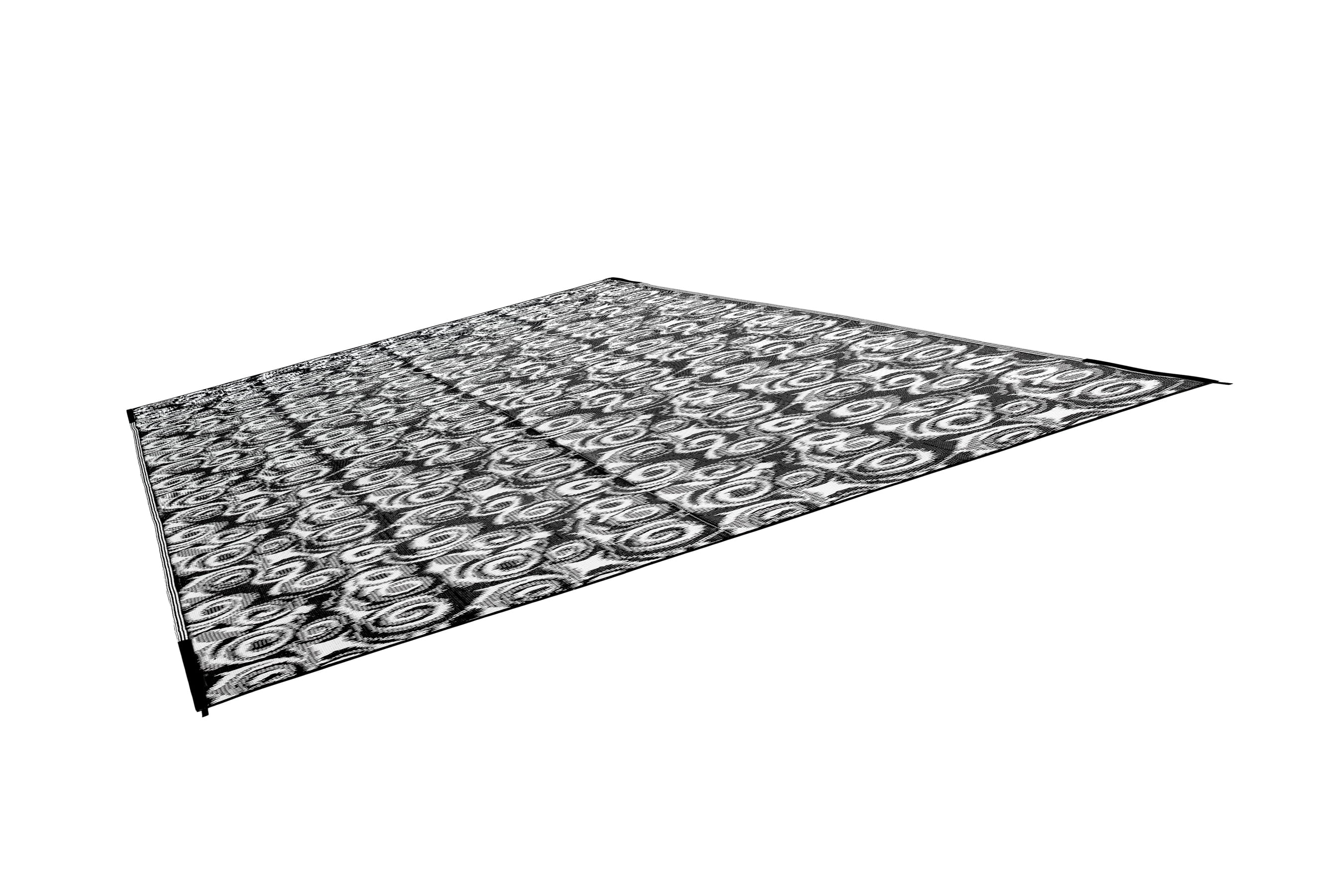 Camco Reversible Camper/RV Awning and Outdoor Mat | 8-feet by 16-feet | Charcoal and White (42843)