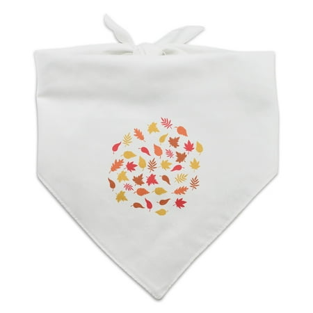 - Fall Leaves Autumn Dog Pet Bandana - White