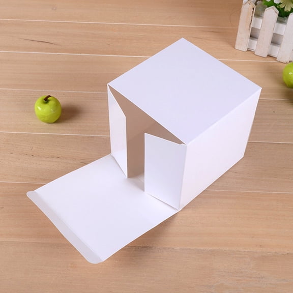 OUNONA 10Pcs Portable White Paper Container with Natural Finish for Birthday Valentines Packaging