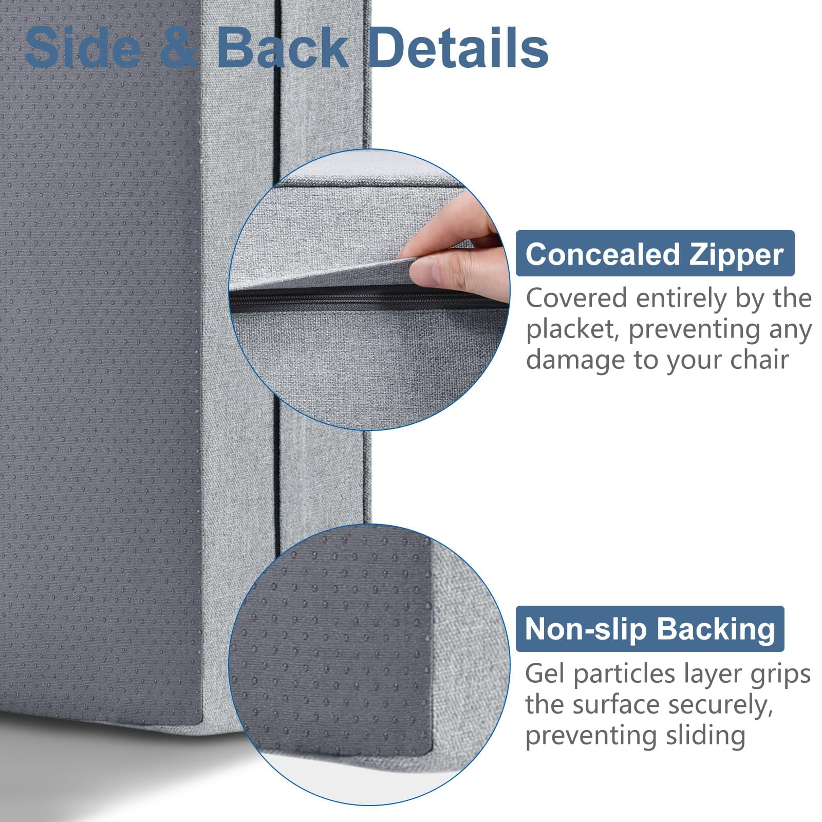 Shinnwa Extra Large Recliner Cushion for Elderly Dual-layer Memory Foam Seat Cushion 20 x 20 x 5 Inch Thick Riser Chair Cushion for Couch Armchair, Light Gray