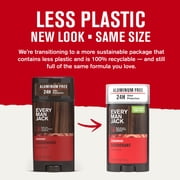 (3 pack) Every Man Jack Cedarwood Amber Aluminum-Free Deodorant for Men, Naturally Derived, 3 oz