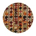 thumbnail image 4 of HAOXIT Colorful Tablecloth, Geometric Striped Repeating Cultural Pattern Aztec Inspired Vintage Shapes Print, Round Table Cover for Dining Room Kitchen Decor 38-42, 4 of 8