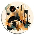 thumbnail image 3 of Designart "Sublime Simplicity in Black and Gold" Minimalism Metal Round Wall Art Prints, 3 of 5