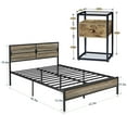 thumbnail image 2 of VECELO 3-Piece Bedroom Set Queen Platform Bed Frame and Glass Top Nightstand in Gray, 2 of 8