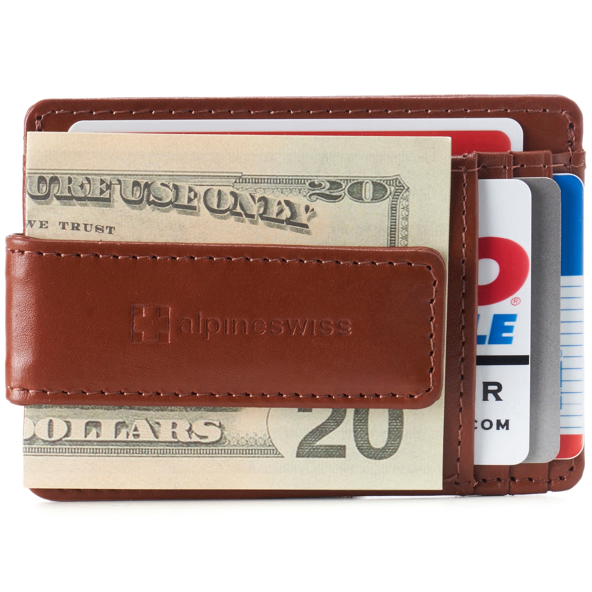 Black Wallet and Money Clip Deboss Personalized Wallet Magnetic Money Clip