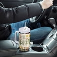 thumbnail image 4 of Yayeee 30oz Stainless Steel Tumbler with Straw and Handle Double-Wall Insulated Travel Water Bottle, Beige Wildflowers, 4 of 8