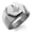 Silver, variant on Stainless Steel Freemasons Masonic Floral Compass Engraved Hexagon Crest Flat Top Biker Style Polished Ring