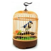 AZ Trading & Import Az Import & Trading BC507D Singing & Chirping Bird in Cage - Realistic Sounds & Movements Blue - 10.5 x 7 in.