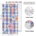 thumbnail image 2 of Blue Pink Gingham Pattern with Flowers Hand Towel Absorbent Bath Towels for Bathroom Sports Gym 28" x 14" Set of 2, 2 of 8
