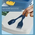 thumbnail image 3 of 4-Compartment Salad Lunch Container with Salad Bowl Sauce Container Fork Spoon Double Layer Food Prep Storage Containers for Lunch Snacks School Travel, 3 of 7