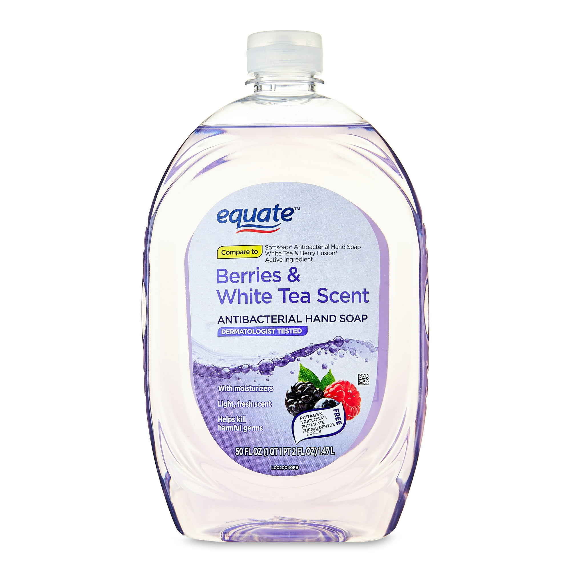 Equate Antibacterial Liquid Hand Soap, Berries and White Tea, 50 fl oz