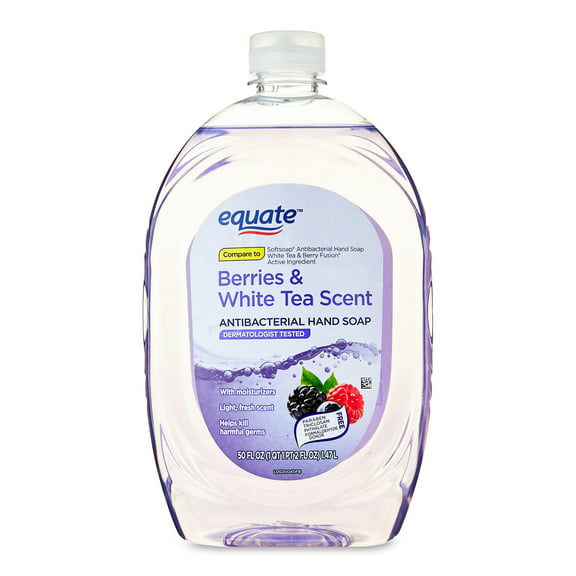 Equate Liquid Hand Soap, Berries & White Tea Scented, 50 oz