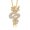 18K Yellow Gold Plated Silver, variant on 18K Yellow Gold Plated Sterling Silver White Moissanite Dragon Pendant Necklace for Women | 1 inch Pendant with 18 inch Chain