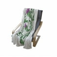 thumbnail image 4 of Thistle Soft Flannel Fleece Throw Blanket, Celtic Style Ornament of Thistle Branches and Flowers Motif on White Background, Cozy Plush for Indoor and Outdoor Use, 60" x 80", Multicolor, by Ambesonne, 4 of 6