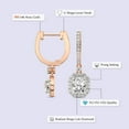 thumbnail image 2 of Diamond Dangle Earring | 3 Carat IGI Certified Radiant Shape Lab Grown Diamond Dangle | 14K in Rose Gold | Lyra Halo Lab Diamond Earrings | Prong Setting | FG-VS1-VS2 Quality | Friendly Diamonds, 2 of 6