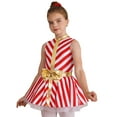 thumbnail image 3 of MSemis Kids Girls Christmas Candy Cane Ballet Tutu Leotard Santa Claus Dance Dress Red 12, 3 of 8