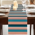 thumbnail image 3 of Table Runners 72 Inches Long Dress Scarves, Blue Pink Striped Farmhouse Kitchen/Dining Table Runner, Coffee Tablerunners, Farmhouse Stripe 18x72 Inch, 3 of 9