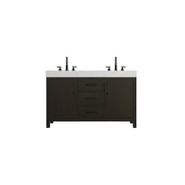 Elegant Kitchen and Bath 54 inch Double Bathroom Vanity In Mocha Brown